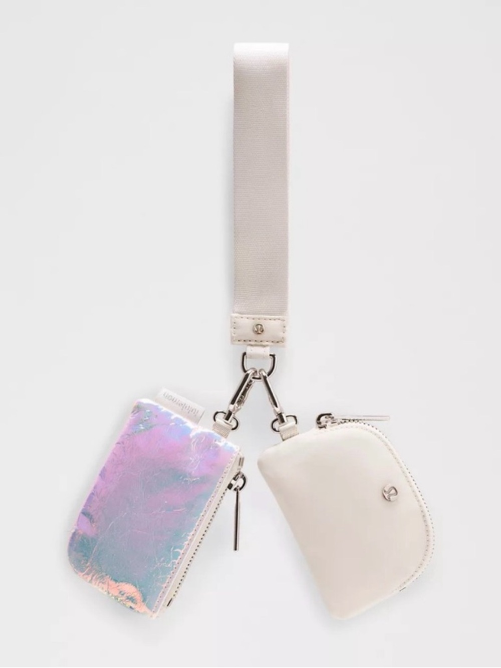 Lululemon Dual Pouch Wristlet Iridescent / Bone NWT